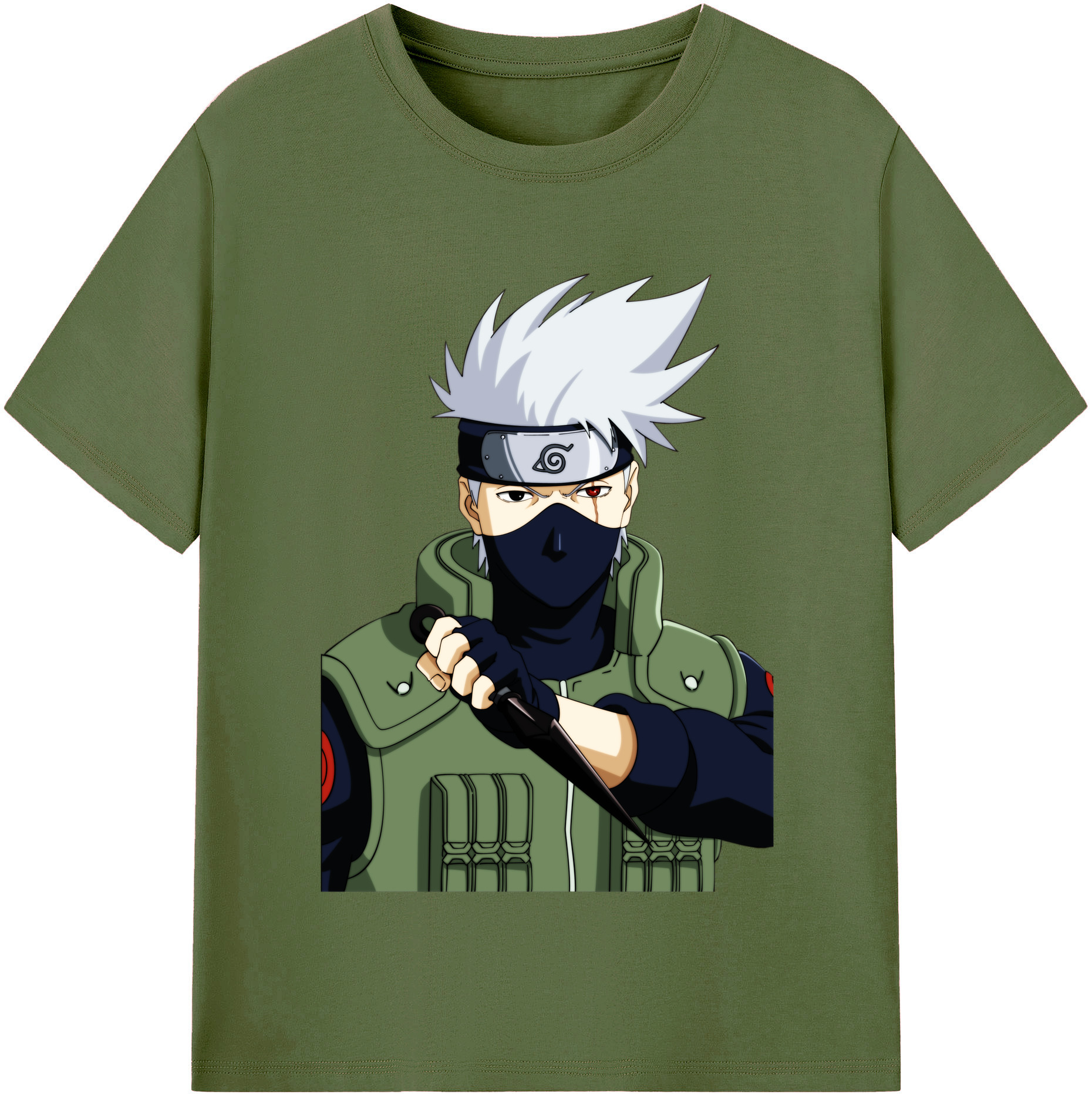 （画像用） NARUTO -ナルト- はたけ カカシ Hatake Kakashi 綿100％半袖Tシャツ（フロントプリント）